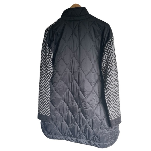 Nic+Zoe Quilted Mix Media Coat Snap Closure Large Front Pockets Size Large NWT - Picture 10 of 15